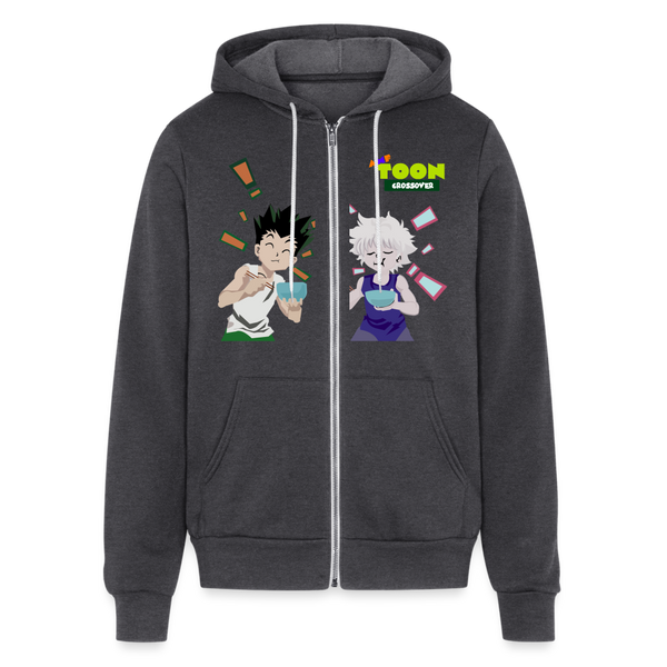 Ramen HunterXHunter Unisex Full Zip Hoodie - charcoal grey